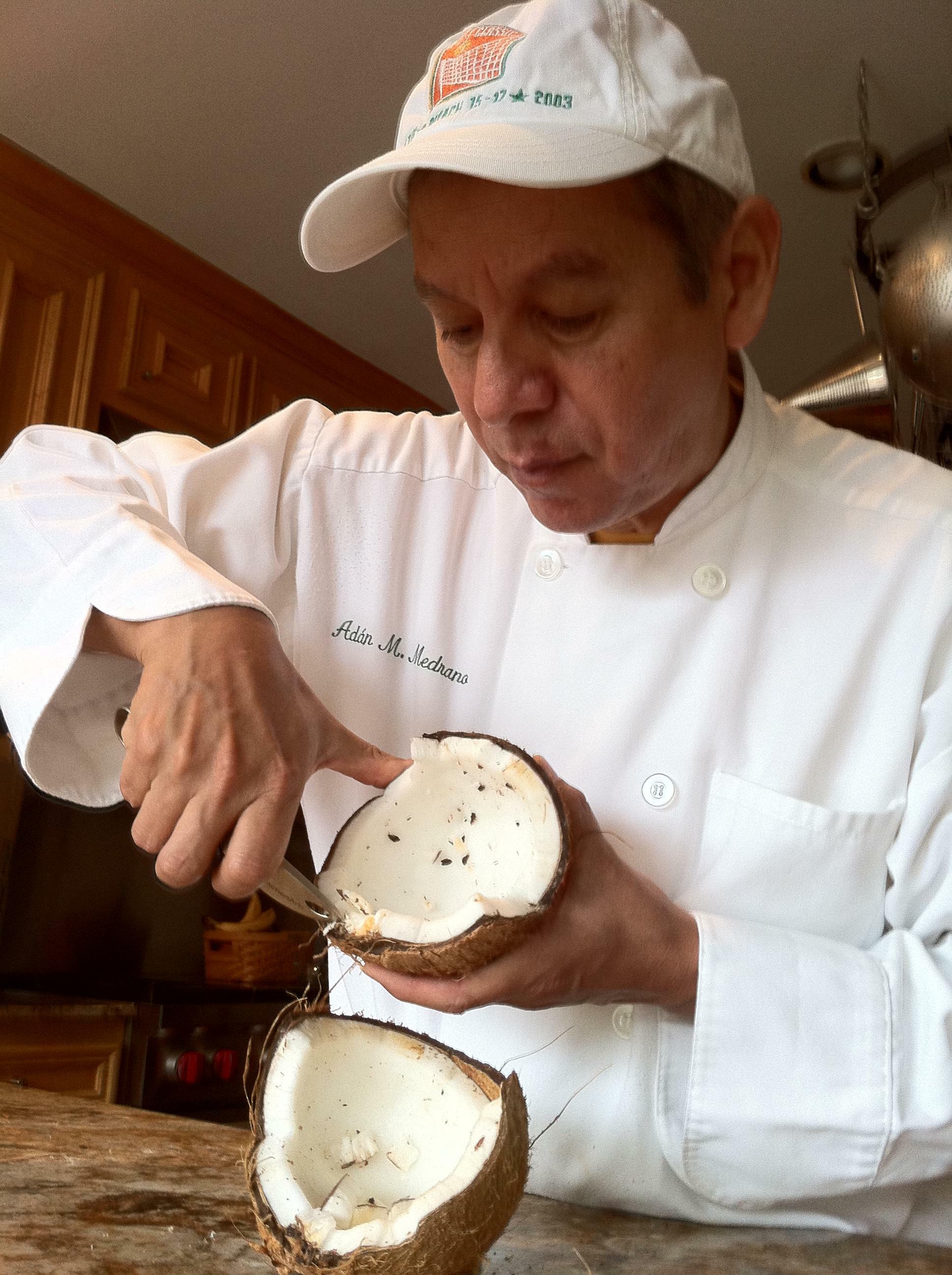 Fresh coconut for moqueca brazil fish stew